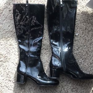patent leather boots